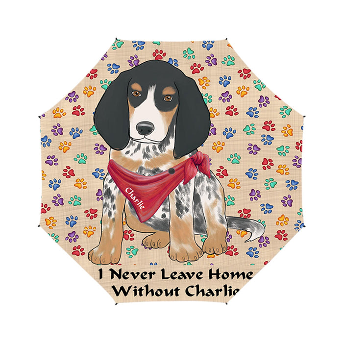 Custom Pet Name Personalized I never Leave Home Bluetick Coonhound Dog Semi-Automatic Foldable Umbrella