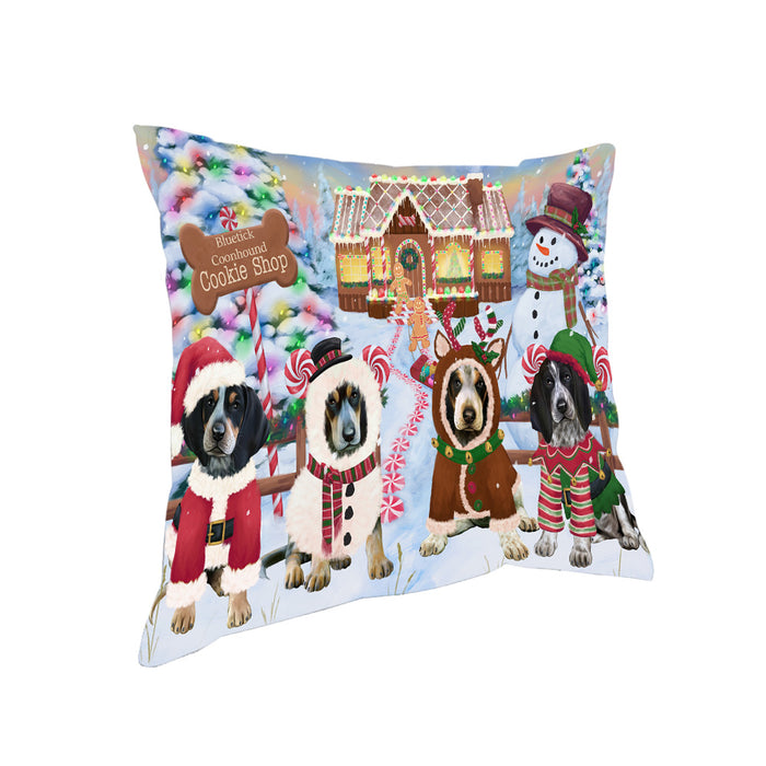 Holiday Gingerbread Cookie Shop Bluetick Coonhounds Dog Pillow PIL78736