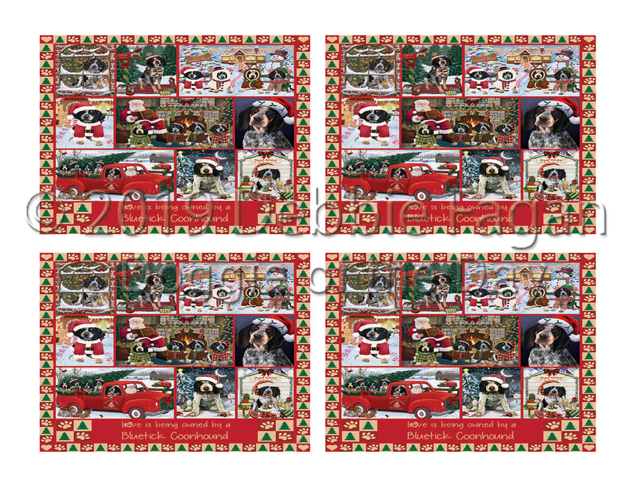 Love is Being Owned Christmas Bluetick Coonhound Dogs Placemat