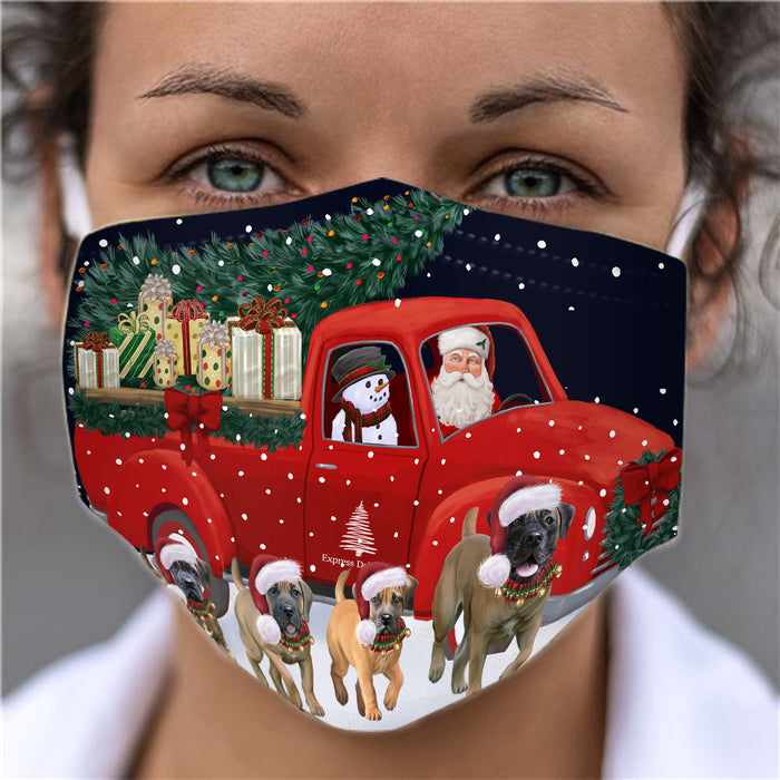 Christmas Express Delivery Red Truck Running Boerboel Dogs Face Mask FM49850