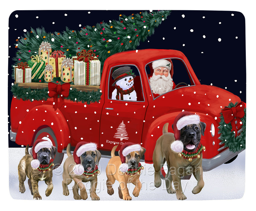 Christmas Express Delivery Red Truck Running Boerboel Dogs Blanket BLNKT141723