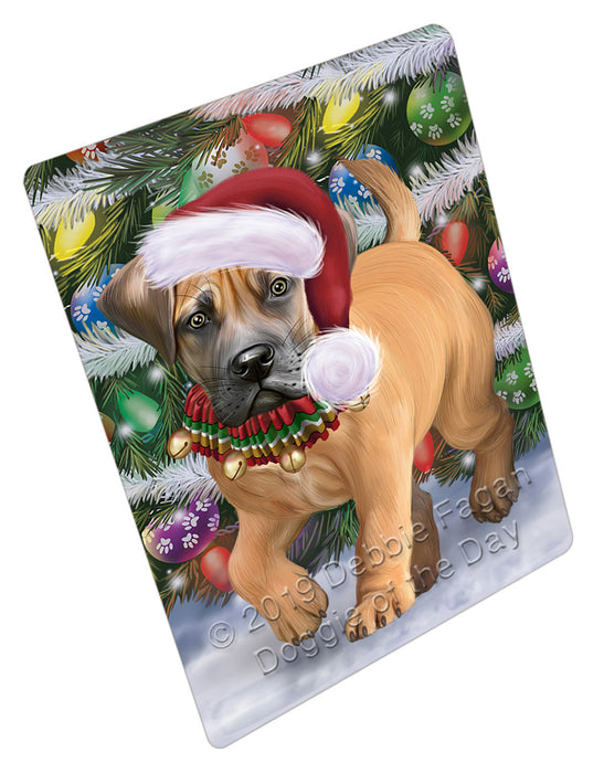 Chistmas Trotting in the Snow Boerboel Dog Cutting Board - For Kitchen - Scratch & Stain Resistant - Designed To Stay In Place - Easy To Clean By Hand - Perfect for Chopping Meats, Vegetables, CA83960