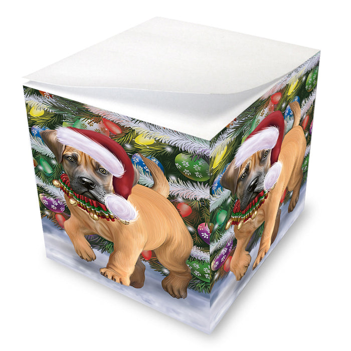 Chistmas Trotting in the Snow Boerboel Dog Note Cube NOC-DOTD-A57695