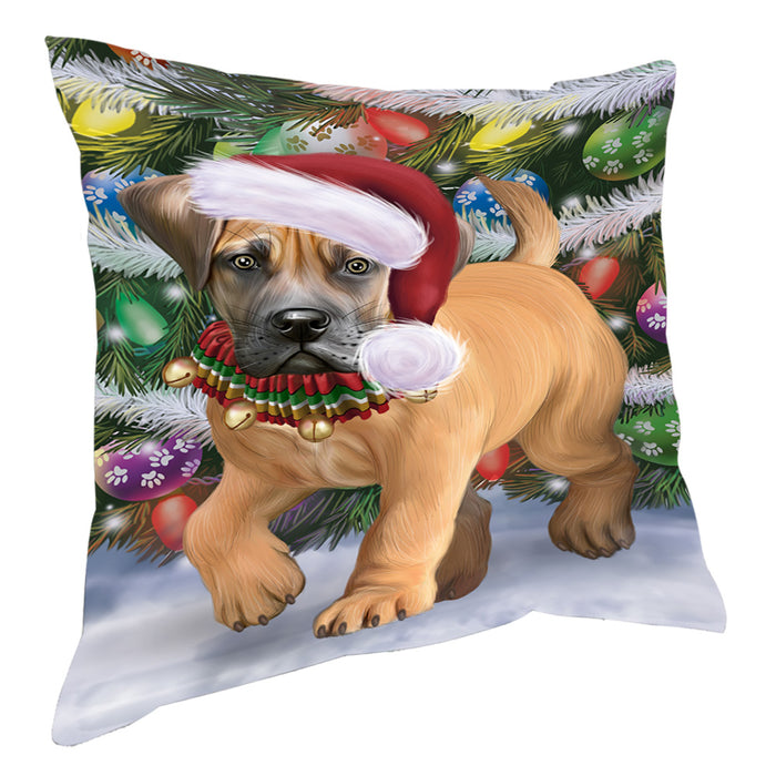 Chistmas Trotting in the Snow Boerboel Dog Pillow with Top Quality High-Resolution Images - Ultra Soft Pet Pillows for Sleeping - Reversible & Comfort - Ideal Gift for Dog Lover - Cushion for Sofa Couch Bed - 100% Polyester, PILA93835