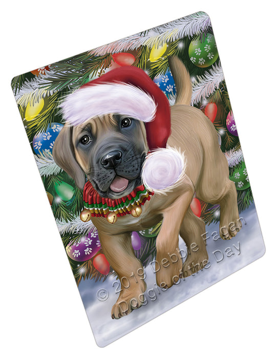 Chistmas Trotting in the Snow Boerboel Dog Cutting Board - For Kitchen - Scratch & Stain Resistant - Designed To Stay In Place - Easy To Clean By Hand - Perfect for Chopping Meats, Vegetables, CA83962
