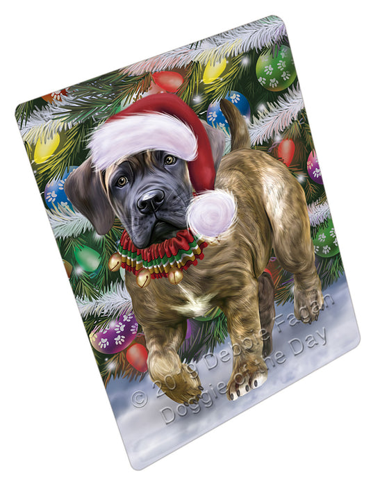Chistmas Trotting in the Snow Boerboel Dog Cutting Board - For Kitchen - Scratch & Stain Resistant - Designed To Stay In Place - Easy To Clean By Hand - Perfect for Chopping Meats, Vegetables, CA83964