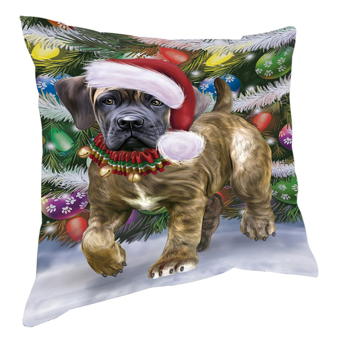 Chistmas Trotting in the Snow Boerboel Dog Pillow with Top Quality High-Resolution Images - Ultra Soft Pet Pillows for Sleeping - Reversible & Comfort - Ideal Gift for Dog Lover - Cushion for Sofa Couch Bed - 100% Polyester, PILA93841