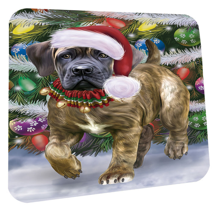 Chistmas Trotting in the Snow Boerboel Dog Coasters Set of 4 CSTA58658
