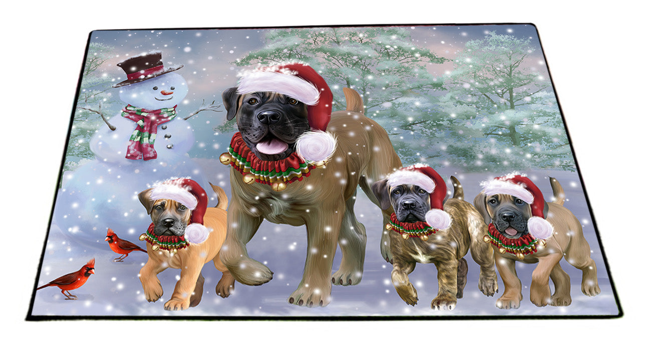 Christmas Running Family Boerboel Dogs Floormat FLMS56032