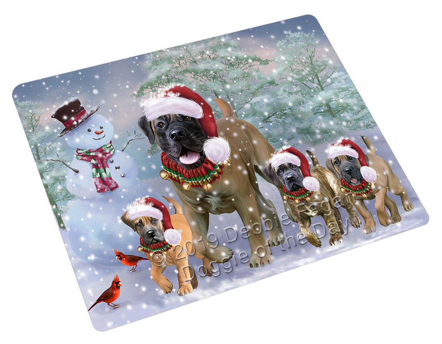 Christmas Running Family Boerboel Dogs Cutting Board - For Kitchen - Scratch & Stain Resistant - Designed To Stay In Place - Easy To Clean By Hand - Perfect for Chopping Meats, Vegetables