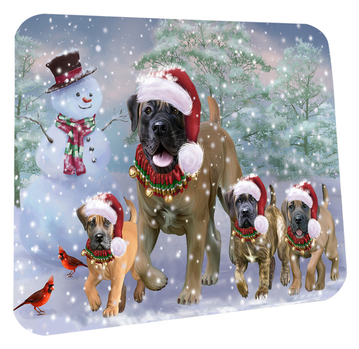 Christmas Running Family Boerboel Dogs Coasters Set of 4 CSTA58633