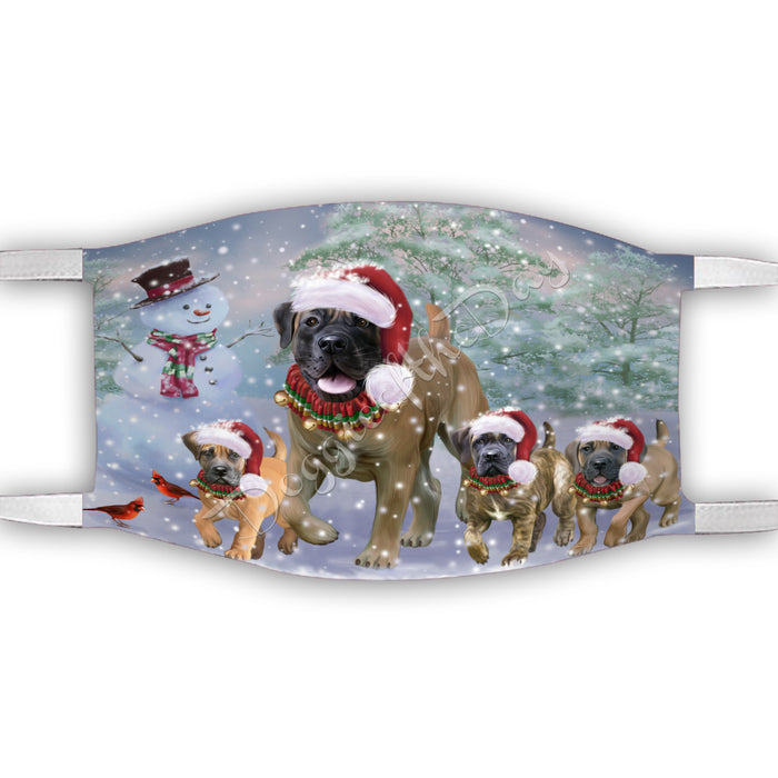 Christmas Running Fammily Boerboel Dogs Face Mask FM48700