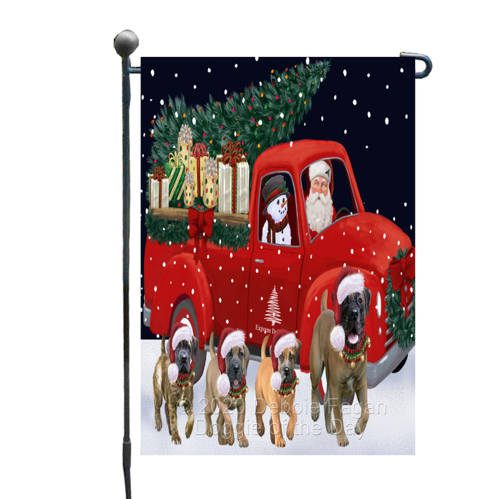 Christmas Express Delivery Red Truck Running Boerboel Dogs Garden Flag GFLG66446