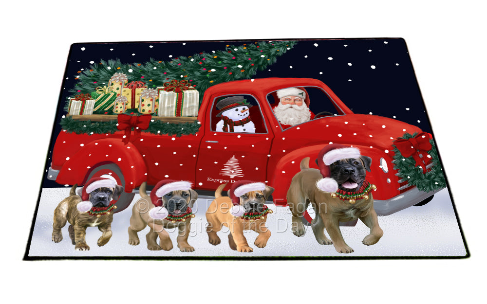 Christmas Express Delivery Red Truck Running Boerboel Dogs Indoor/Outdoor Welcome Floormat - Premium Quality Washable Anti-Slip Doormat Rug FLMS56566