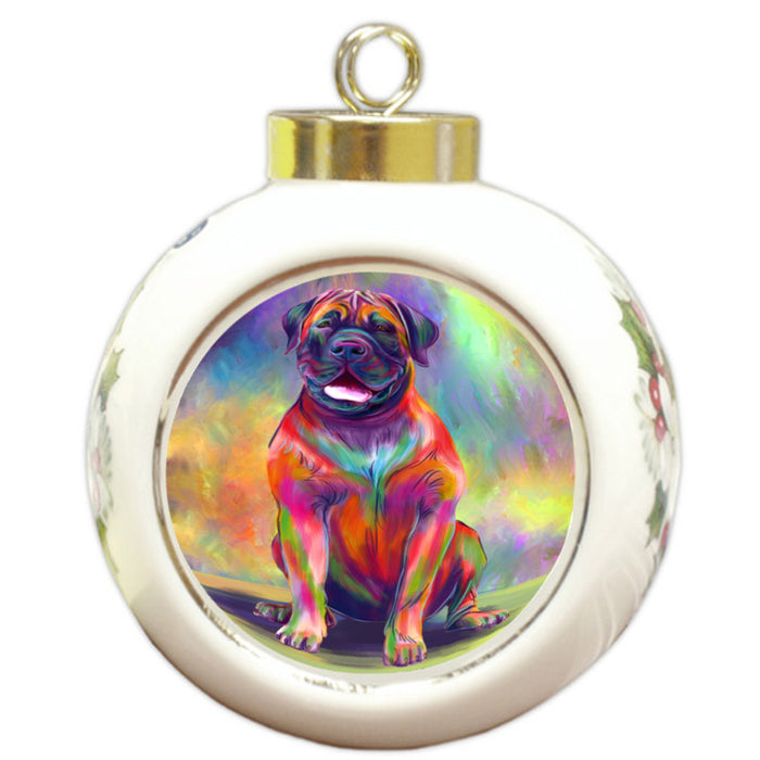Paradise Wave Boerboel Dog Round Ball Christmas Ornament RBPOR58716