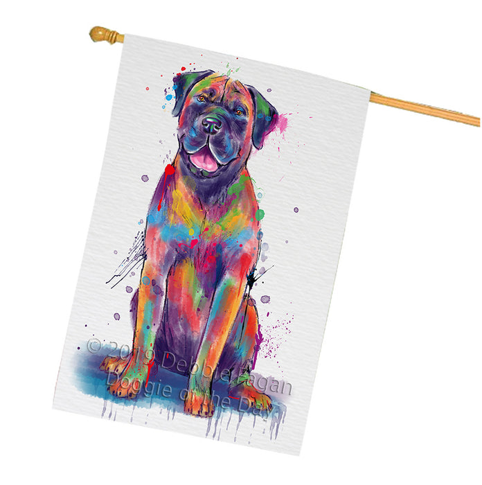 Watercolor Boerboel Dog House Flag FLG66410