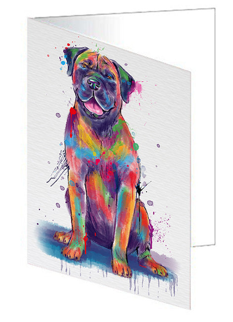 Watercolor Boerboel Dog Handmade Artwork Assorted Pets Greeting Cards and Note Cards with Envelopes for All Occasions and Holiday Seasons GCD79934