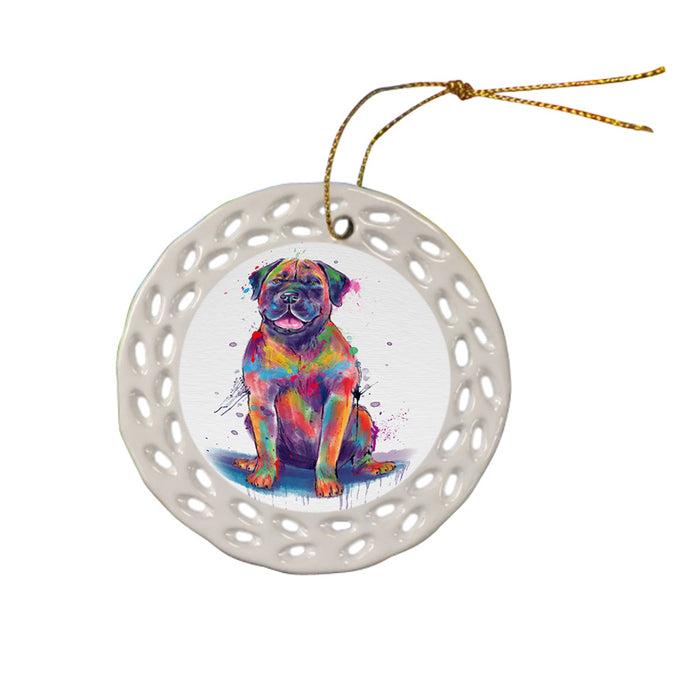 Watercolor Boerboel Dog Doily Ornament DPOR58425