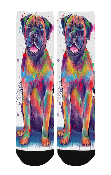 Watercolor Boerboel Dog Women's Casual Socks