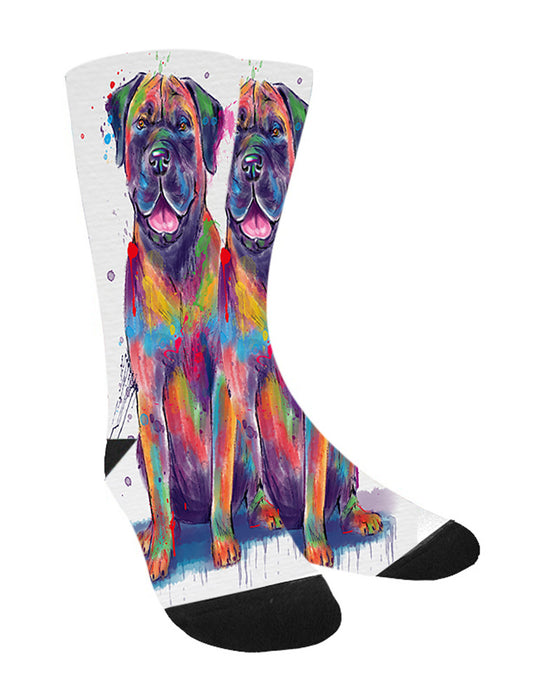 Watercolor Boerboel Dog Women's Casual Socks