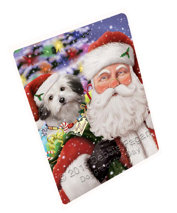 Santa Carrying Bolognese Dog and Christmas Presents Cutting Board C71607
