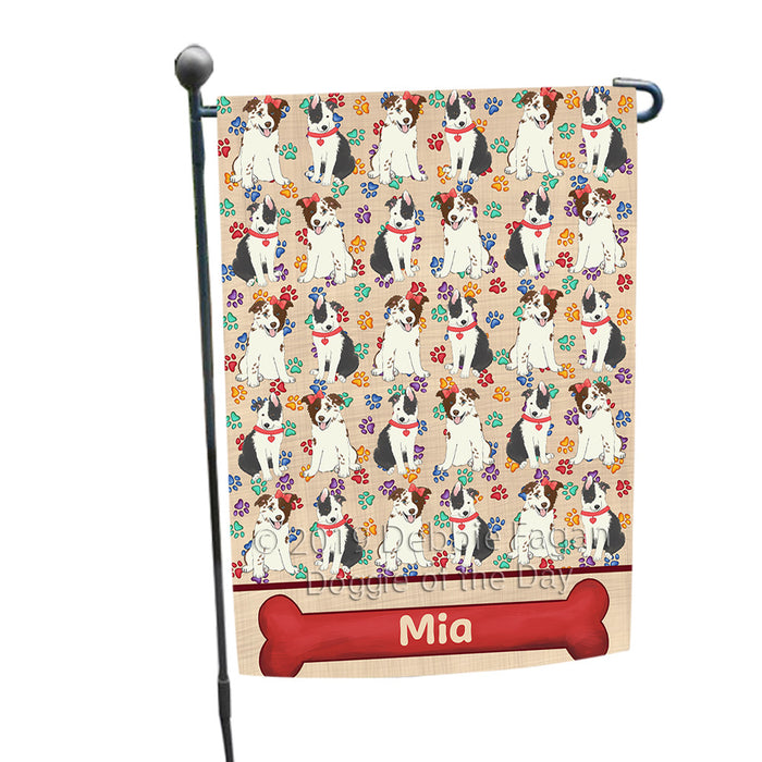 Rainbow Paw Print Border Collie Dogs Garden Flag GFLG65221