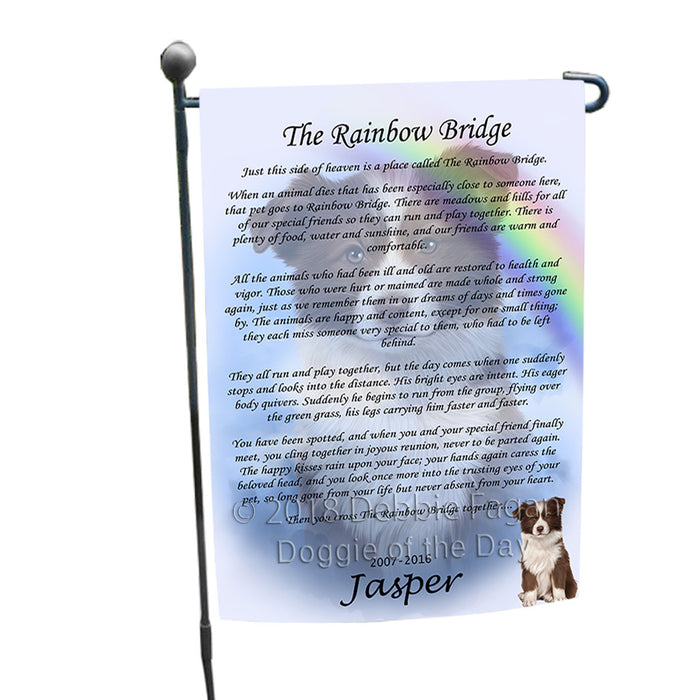 Rainbow Bridge Border Collie Dog Garden Flag GFLG56107