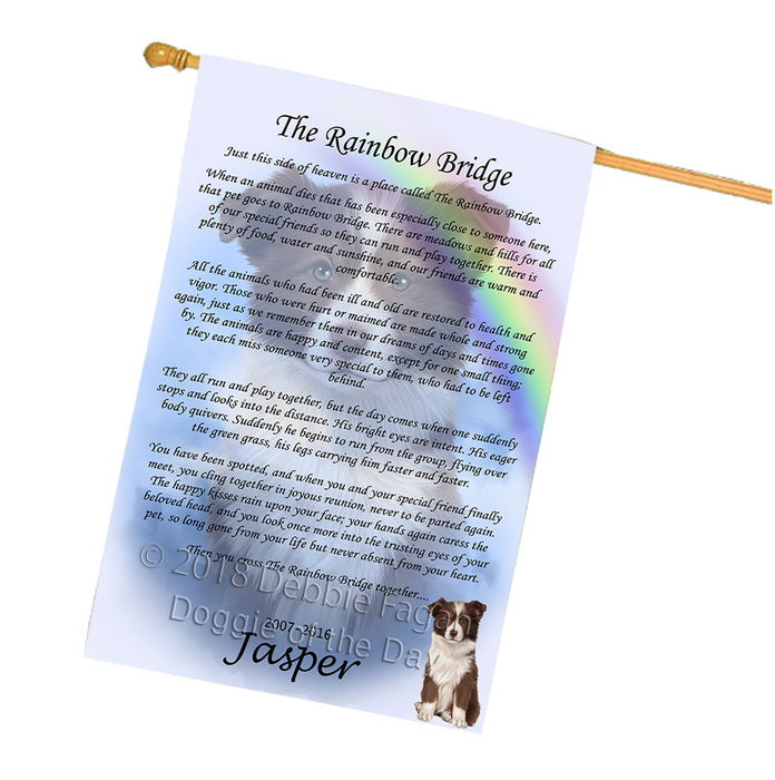 Rainbow Bridge Border Collie Dog House Flag FLG56243