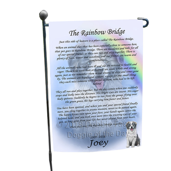Rainbow Bridge Border Collie Dog Garden Flag GFLG56108