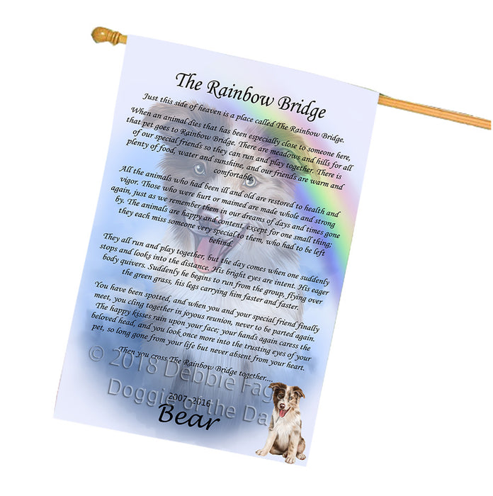 Rainbow Bridge Border Collie Dog House Flag FLG56245