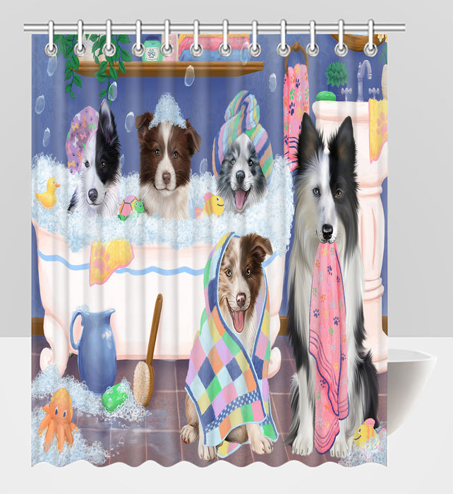Rub A Dub Dogs In A Tub Border Collie Dogs Shower Curtain