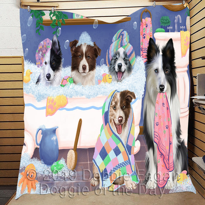 Rub A Dub Dogs In A Tub Border Collie Dogs Quilt