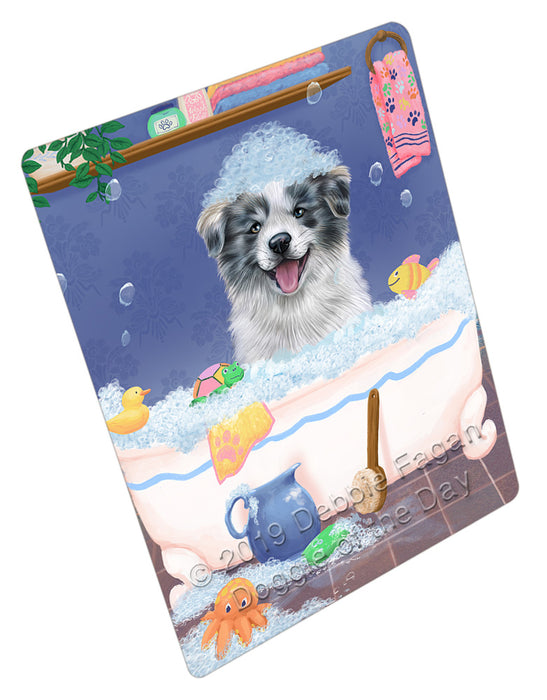 Rub A Dub Dog In A Tub Border Collie Dog Cutting Board - For Kitchen - Scratch & Stain Resistant - Designed To Stay In Place - Easy To Clean By Hand - Perfect for Chopping Meats, Vegetables, CA81598