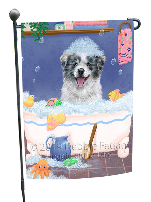 Rub A Dub Dog In A Tub Border Collie Dog Garden Flag GFLG66172