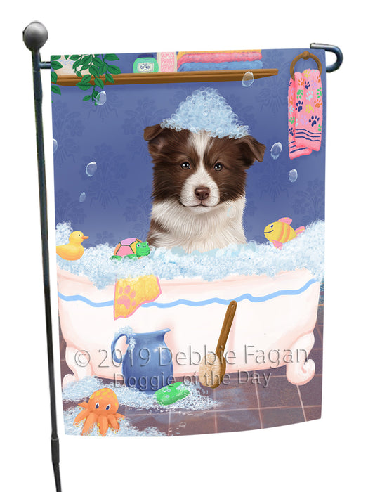Rub A Dub Dog In A Tub Border Collie Dog Garden Flag GFLG66173