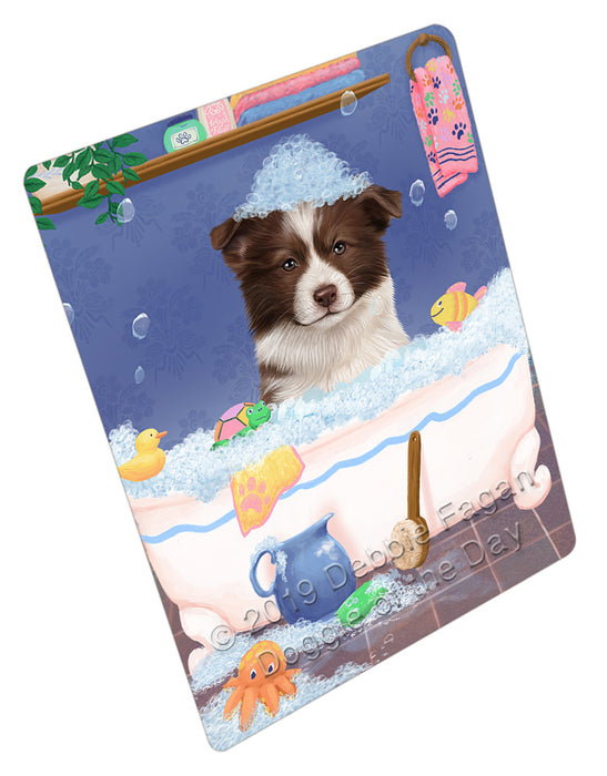 Rub A Dub Dog In A Tub Border Collie Dog Cutting Board - For Kitchen - Scratch & Stain Resistant - Designed To Stay In Place - Easy To Clean By Hand - Perfect for Chopping Meats, Vegetables, CA81600
