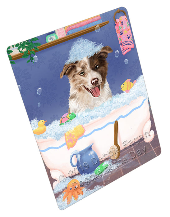 Rub A Dub Dog In A Tub Border Collie Dog Cutting Board - For Kitchen - Scratch & Stain Resistant - Designed To Stay In Place - Easy To Clean By Hand - Perfect for Chopping Meats, Vegetables, CA81602