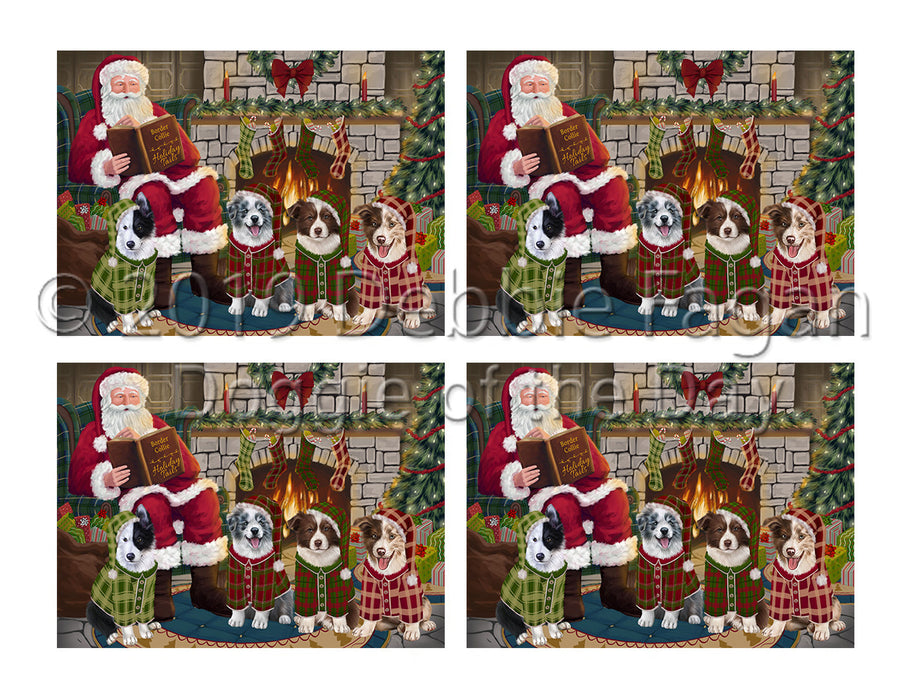 Christmas Cozy Holiday Fire Tails Border Collie Dogs Placemat