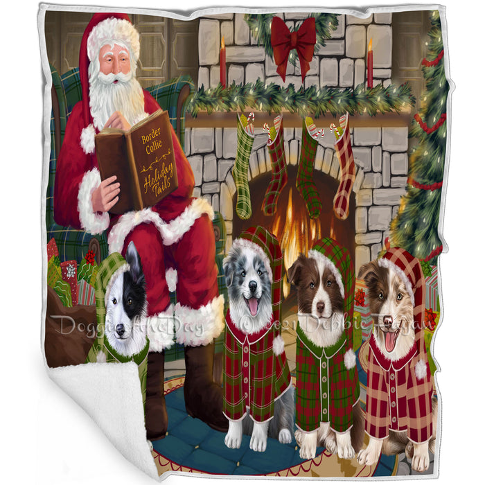 Christmas Cozy Holiday Tails Border Collies Dog Blanket BLNKT115374