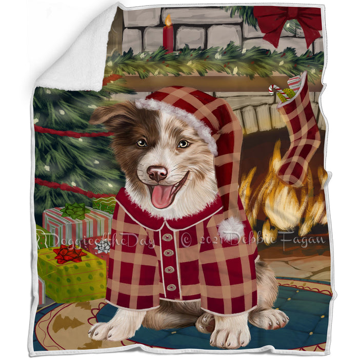 The Stocking was Hung Border Collie Dog Blanket BLNKT116526