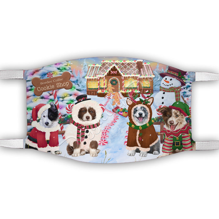 Holiday Gingerbread Cookie Border Collie Dogs Shop Face Mask FM48875