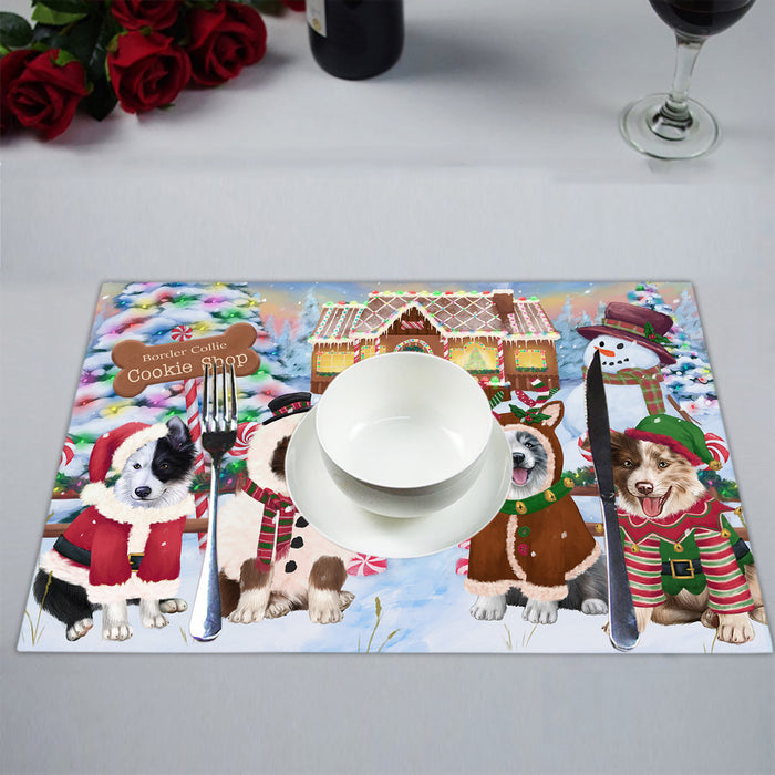 Holiday Gingerbread Cookie Border Collie Dogs Placemat