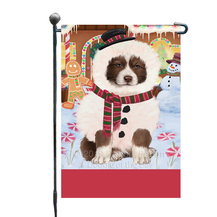Personalized Gingerbread Candyfest Border Collie Dog Custom Garden Flag GFLG63964