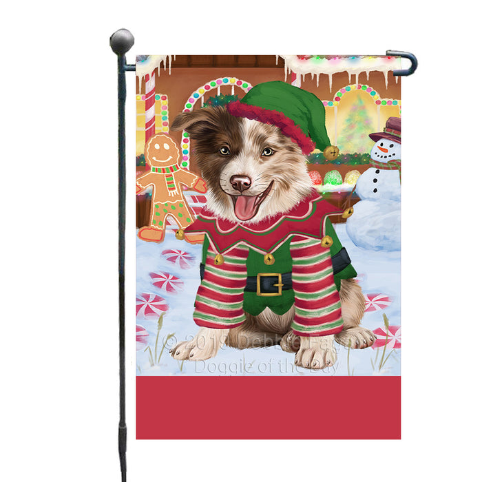 Personalized Gingerbread Candyfest Border Collie Dog Custom Garden Flag GFLG63966