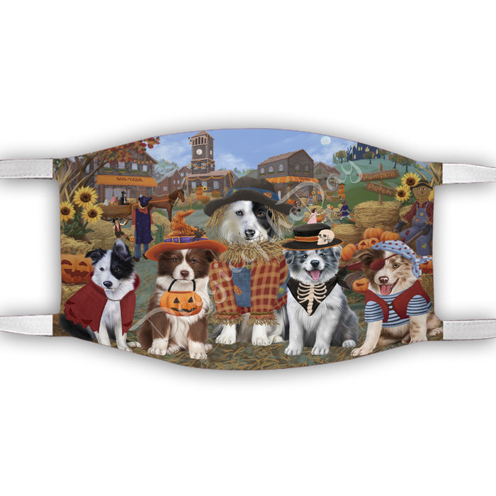 Halloween 'Round Town Border Collie Dogs Face Mask FM49934