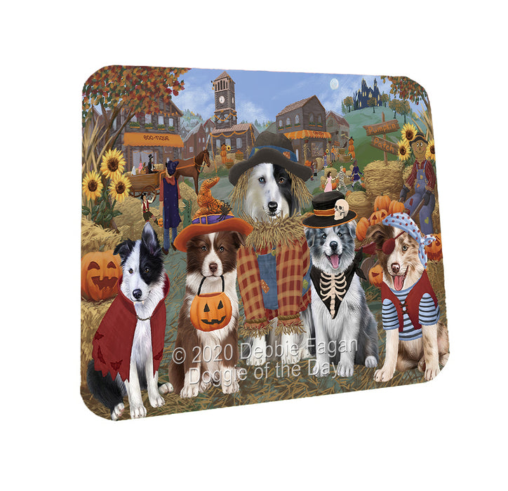 Halloween 'Round Town Border Collie Dogs Coasters Set of 4 CSTA57917