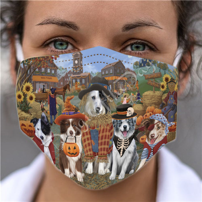 Halloween 'Round Town Border Collie Dogs Face Mask FM49934