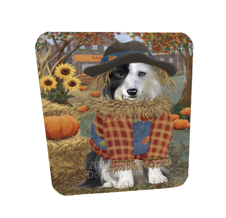 Halloween 'Round Town Border Collie Dogs Coasters Set of 4 CSTA57844