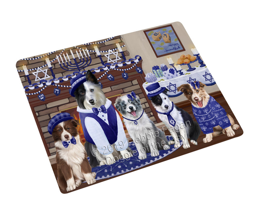 Happy Hanukkah Family and Happy Hanukkah Both Border Collie Dogs Cutting Board C77599