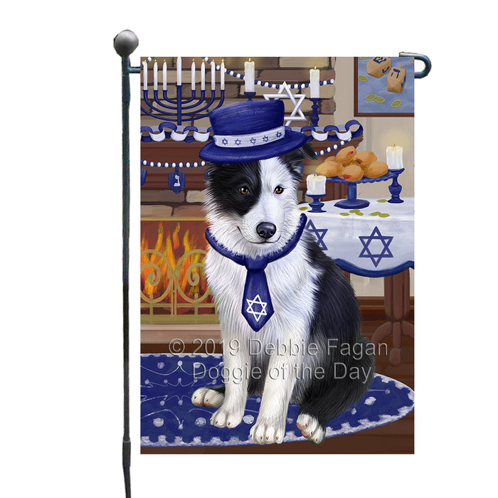 Happy Hanukkah Border Collie Dog Garden Flag GFLG66021